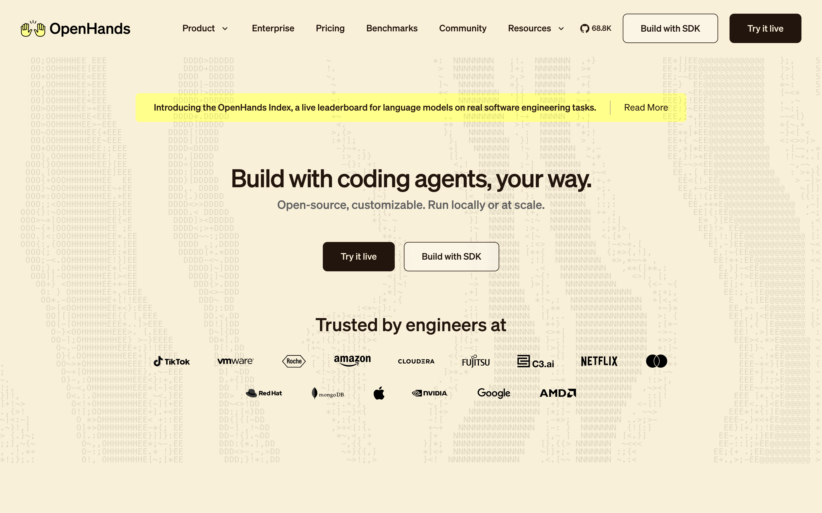 Original OpenHands Homepage Hero